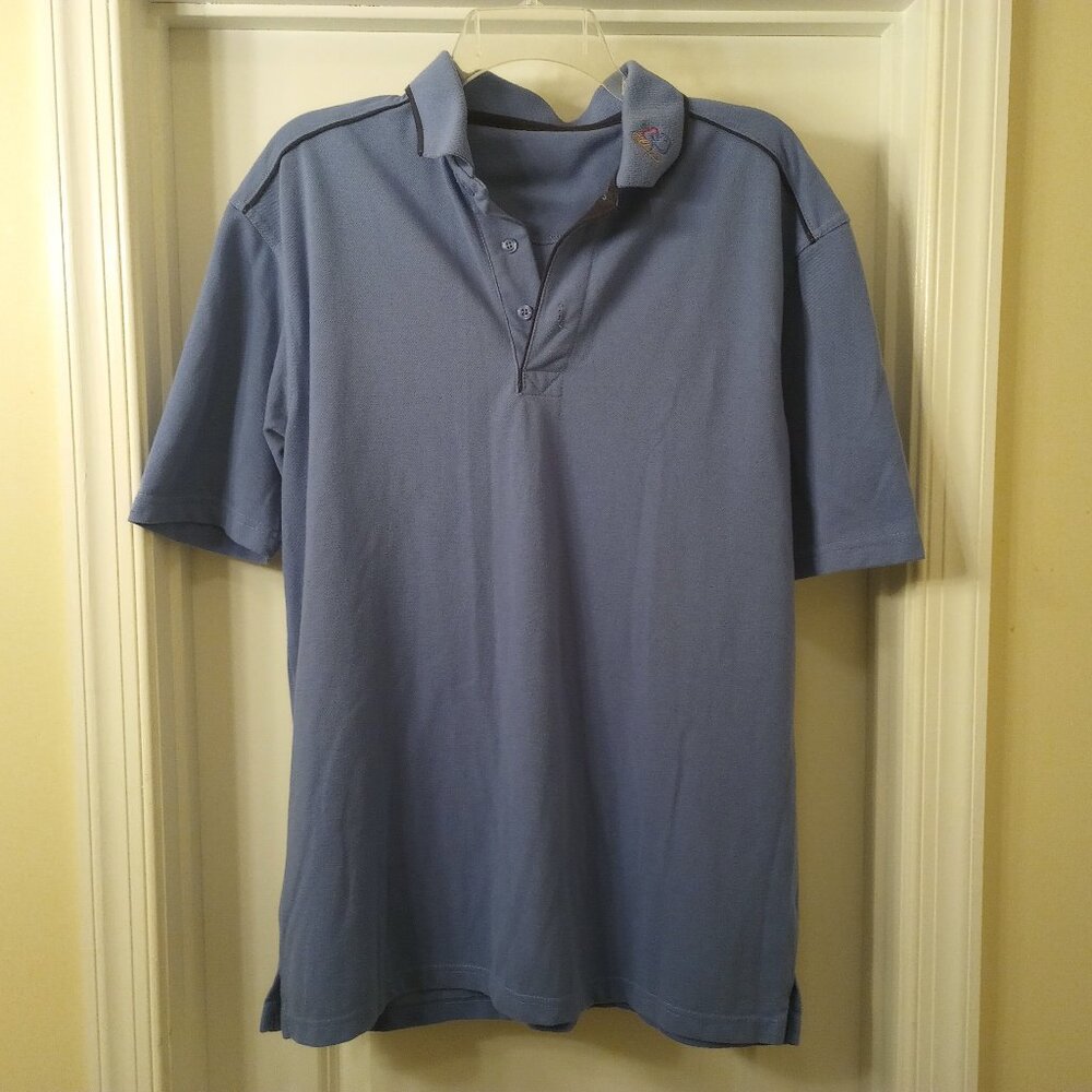 Harris Teeter Short-Sleeve Blue Polo Shirt, Unisex, Pre-Owned